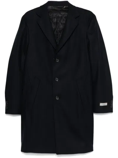 Canali Wool Coat In Blue