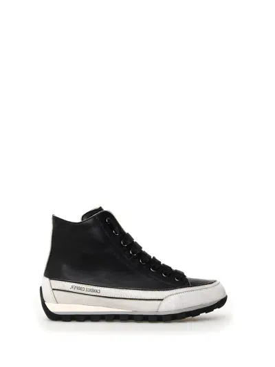 Candice Cooper Black Nappa Leather High-top Sneaker In Nero