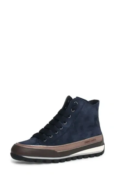 Candice Cooper Janis Strip High Top Sneaker In Navy