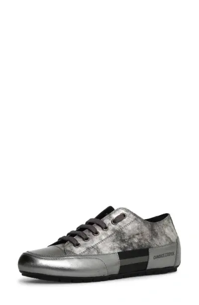 Candice Cooper Rock Patch Metallic Sneaker In Gun Metal