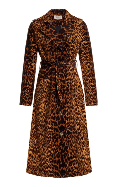 Cara Cara Karlie Animal-print Cotton Trench Coat