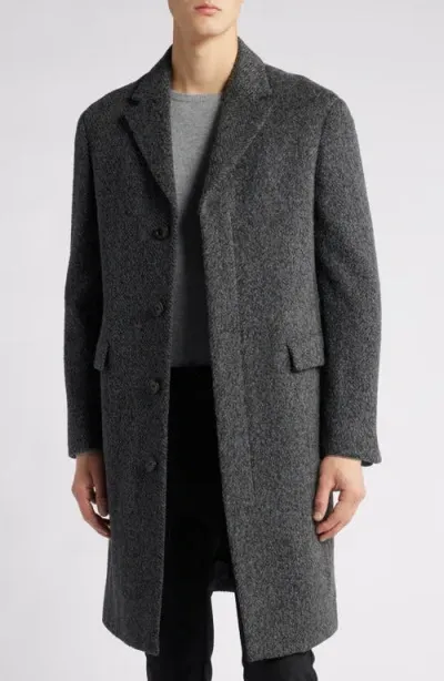 Cardinal Of Canada Mercer Herringbone Wool Blend Coat In Charcoal Herringbone