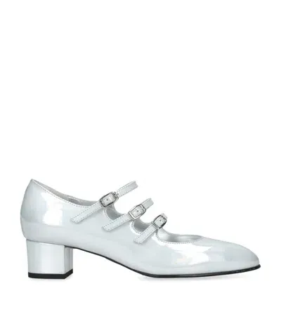 Carel Paris Leather Kina Mary Jane Pumps 40 In White