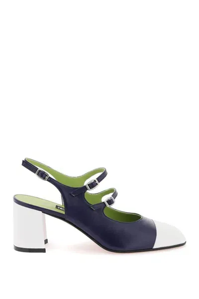 Carel Paris Patent Leather Papaya Slingback Mary Jane In Bianco