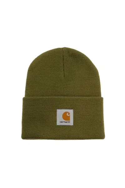 Carhartt Beanie Hat With Logo Patch In Green