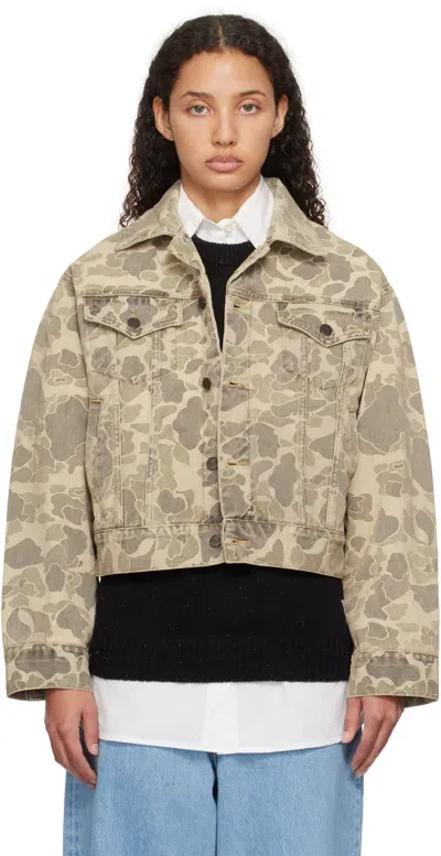 Carhartt Beige Duck Orell Denim Jacket In Camo Duck Black