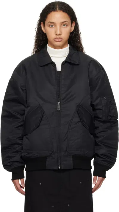 Carhartt Black Olten Bomber Jacket In Black / Turmeric