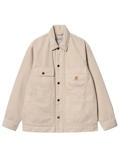 Carhartt Garrison Jacket Men Beige In Cotton In Brown