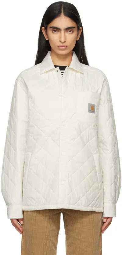 Carhartt Off-white Wadeson Shirt Jacket In Wax