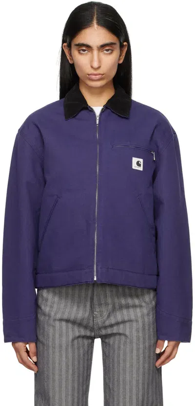 Carhartt Purple Og Detroit Jacket In Aura/black