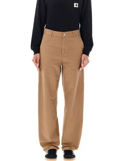 Carhartt W Pierce Straight Pants In Beige