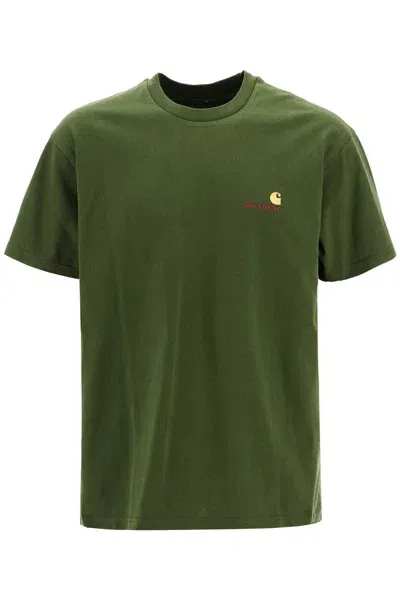 Carhartt Wip American Script T Shirt In Green