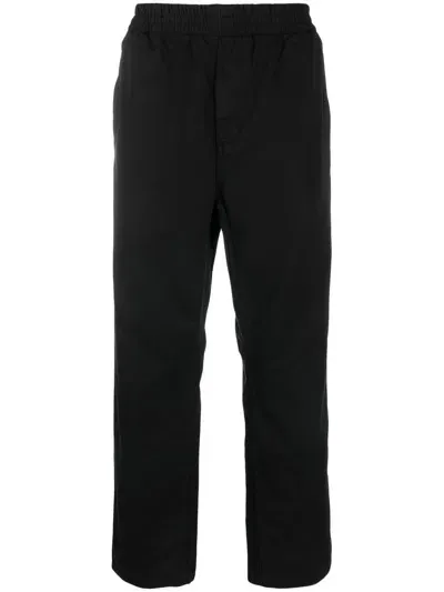 Carhartt Wip Main Flint Cotton Twill Trousers In Black