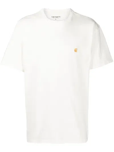 Carhartt Wip Main S/s Chase Cotton T Shirt In White