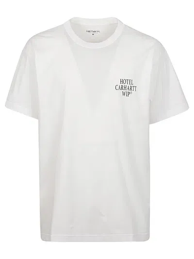 Carhartt Wip Main S/s Hotel Keys Organic Cotton T Shirt In White