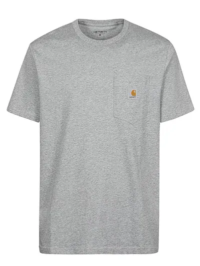 Carhartt Wip Main S/s Pocket Cotton T Shirt In Grey