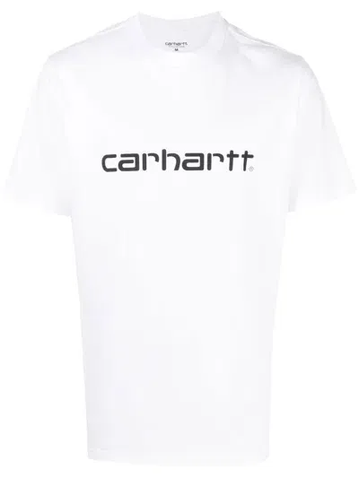 Carhartt Wip Main S/s Script Cotton T Shirt In White