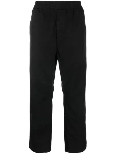 Carhartt Wip Trousers In Black Garment Dyed