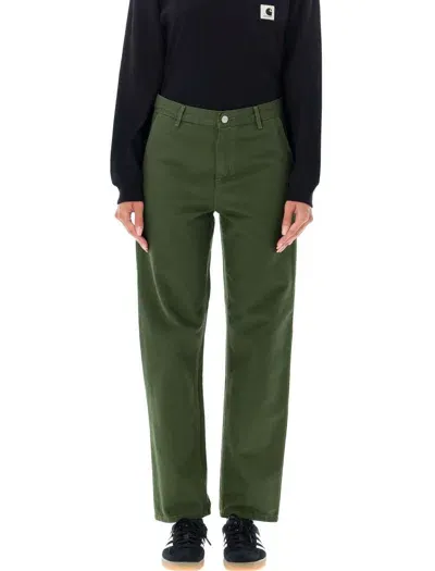 Carhartt Pierce Pant Trousers With Pockets And Loops In Green