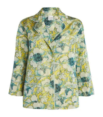 Carine Gilson Floral Pyjama Top In Green