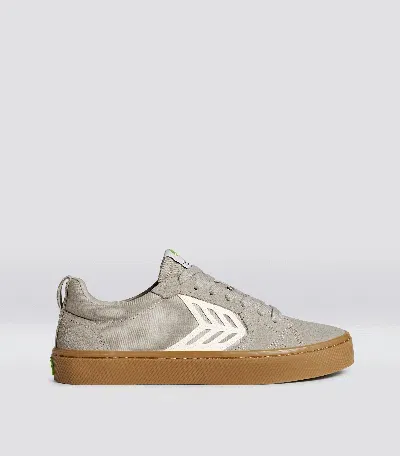 Cariuma Catiba Pro Gum Cloud Grey Suede And Canvas Ivory Logo Sneaker Women In Gum Cloud Grey/ivory