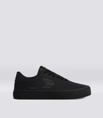 Cariuma Naioca All Black Canvas Ash Grey Logo Sneaker Men In All Black/ash Grey