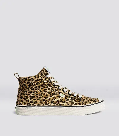 Cariuma Oca High Stripe Leopard Print Canvas Sneaker Men