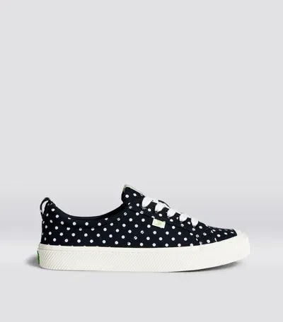 Cariuma Oca Low Black Canvas White Polka Dots Sneaker Men In Black Polka Dots