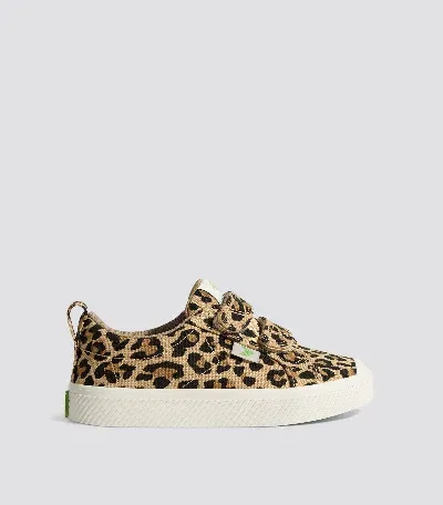 Cariuma Oca Low Leopard Print Canvas Sneaker Kids