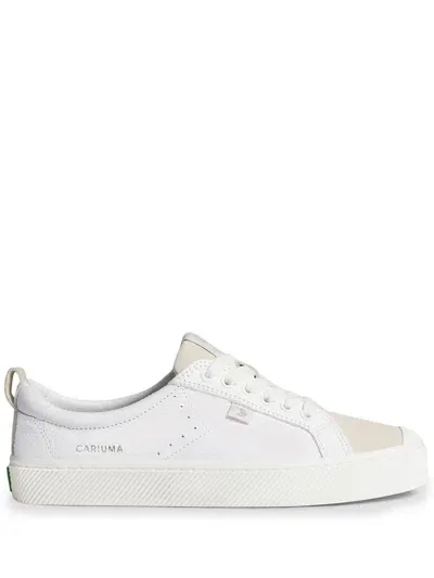 Cariuma Oca Sneakers In White Premium Leather/off-white Vintage Suede