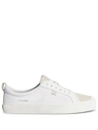 Cariuma Oca Sneakers In White Premium Leather/off-white Vintage Suede