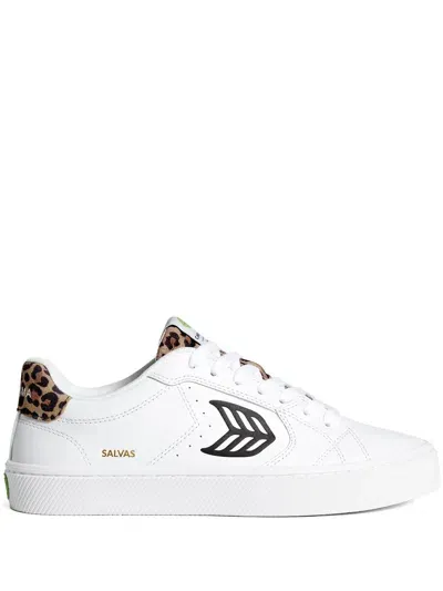 Cariuma Salvas Sneakers In White Leather/leopard