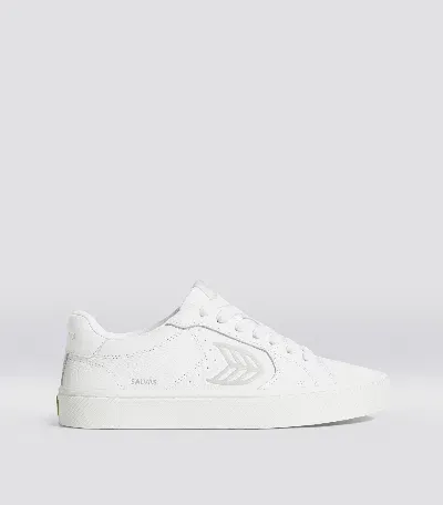 Cariuma Salvas White Premium Leather Ice Logo Sneaker Women In White/ice