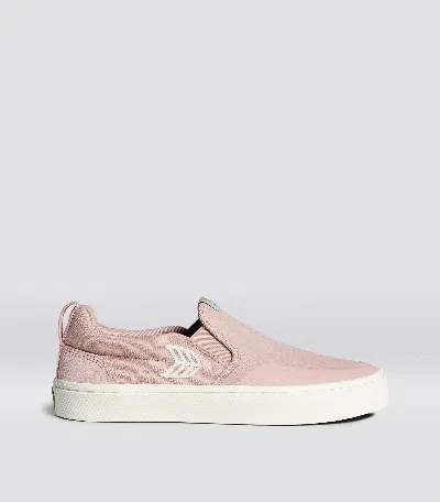 Cariuma Slip-on Pro Rose Suede And Canvas Ivory Logo Sneaker Men In Rose/ivory