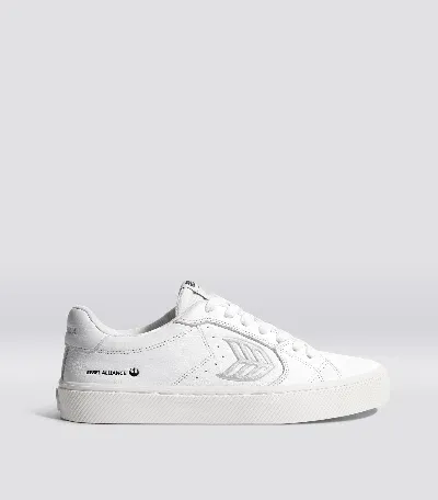 Cariuma Star Wars Salvas White Premium Leather Princess Leia Silver Logo Sneaker Men In White/star Wars Princess Leia