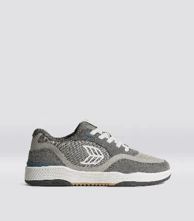 Cariuma Uba Pro Charcoal Grey Suede And Mesh Ice Logo Sneaker Men In Charcoal Grey/ice