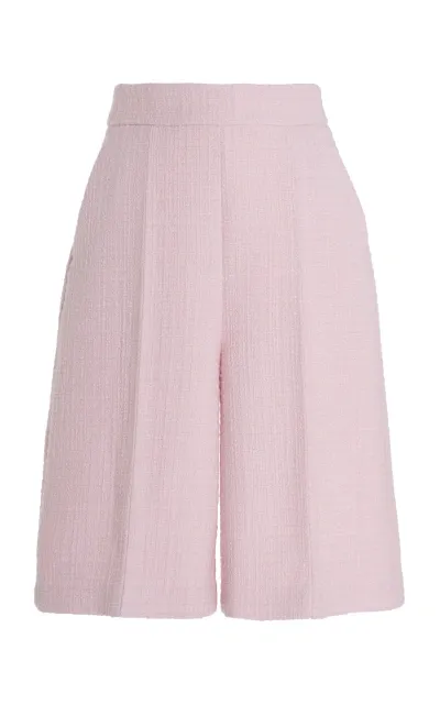 Carolina Herrera High-rise Virgin-wool Bermuda Shorts In Pink