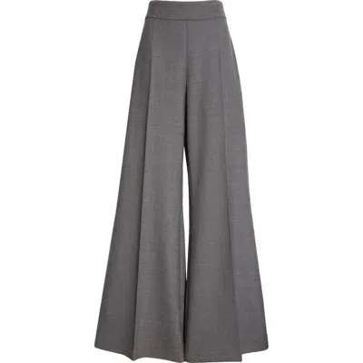 Carolina Herrera Ultra-high Waist Wide-leg Trousers In Melange Grey