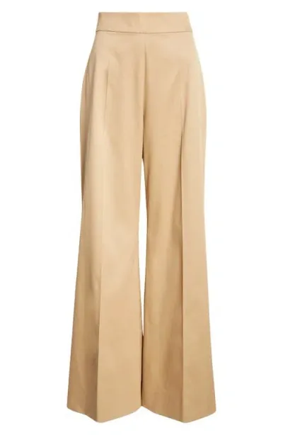 Carolina Herrera High Waist Wide Leg Pants In Sand