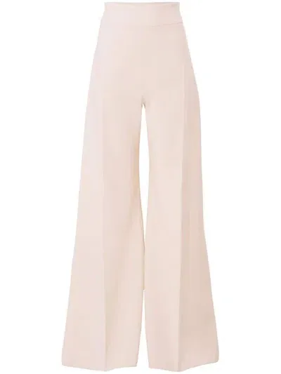 Carolina Herrera High-waist Wool-blend Trousers In White