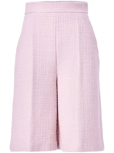 Carolina Herrera Tweed Bermuda Shorts In Pink