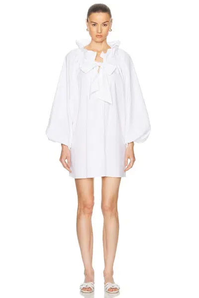 Caroline Constas Adeline Tie Mini Dress In White