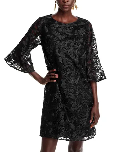 Caroline Rose Bella Soiree Lace Shift Dress In Black/black