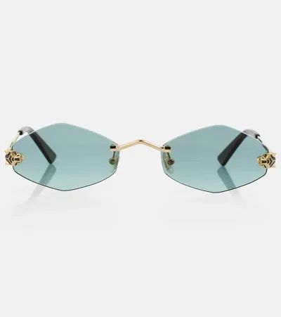 Cartier Panthère De  Round Sunglasses In Green