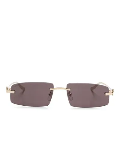 Cartier Panthère De  Sunglasses In Gold