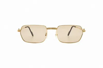 Cartier Rectangle Frame Sunglasses In Gold