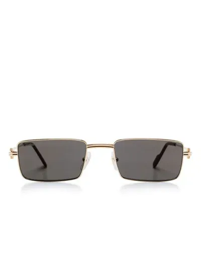 Cartier Sonnenbrille Mit Eckigem Gestell In Gold