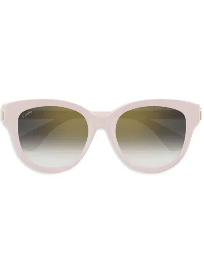 Cartier Round Frame Sunglasses In Neutral