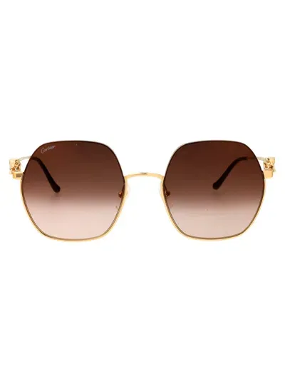 Cartier Sunglasses Ct0267 S 002 In Gold