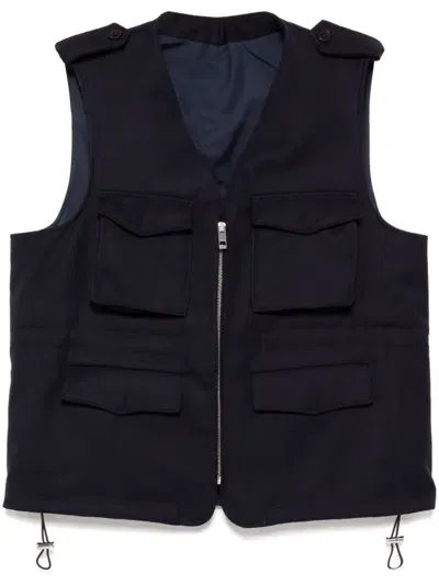 Caruso Padded Gilet In Blue